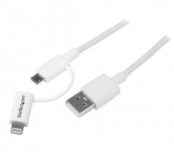 Startech Apple Lightning Or Micro Usb To Usb Cable - 1m (3ft) - White Ltub1mwh