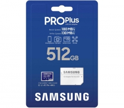 Samsung Pro Plus 512GB Micro SDXC MB-MD512KA, Up to 160MB/s UHS-I, U3, A2, V30
