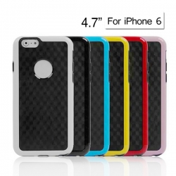 Carbon Fiber Back Cover For 4.7 Inch Apple Iphone 6 (black/ White/ Blue/ Red/ Pink/ Yellow) Mobacc5494ip6backc