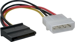 Generic 1 Molex (m) Power To 1 Sata (f) Power Adapter - Covert 4pin Molex On Power Supply To Sata