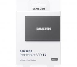 Samsung T7 500GB USB3.2 Type-C Portable SSD, Titan Gray, 1050MBs Read/ Write, USB-C 3.2 Gen 2 MU-PC500T/WW