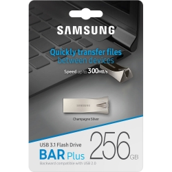 Samsung Bar Plus 256GB USB 3.1 Flash Drive 300MB/s Champagne Silver MUF-256BE3