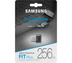 Samsung 256GB Fit Plus USB3.1 Flash Drive, up to 300 MB/s, Compact Fit, Plug in and Stay MUF-256AB