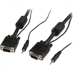 Startech 15m Coax High Resolution Monitor Vga Video Cable With Audio Hd15 M/m - Vga Extension