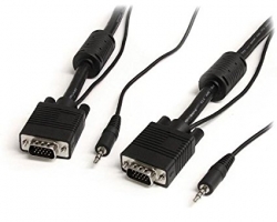 Startech 10m Coax High Resolution Monitor Vga Video Cable With Audio Hd15 M/m Mxthqmm10ma