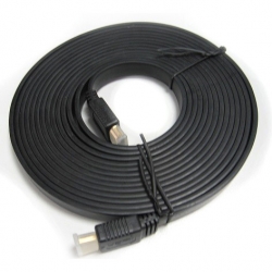 8Ware Flat Hdmi Cable 5m - V1.4 19pin M-M Male To Male Gold Plated 3D 1080p Full Hd High Speed With Ethernet ~Cb8W-Rc-Hdmif-2 RC-HDMIF-5