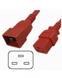 4cabling Iec C19-c20 Extension Cord 15a - 1m: Red 87717