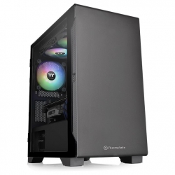 Thermaltake Mini-Tower Case:S100 Tempered Glass Black 1x 120mm Fan, 1x USB 3.0, 2x USB 2.0, Supports: mATX/mini-ITX (CA-1Q9-00S1WN-00)