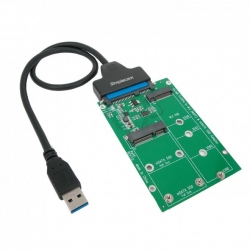 Simplecom Usb 3.0 To Msata + M.2 (ngff) Ssd 2 In 1 Combo Adapter With Usb 3.0 To Sata Data Power