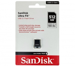 SanDisk 512GB Ultra Fit USB 3.1 Flash Drive CZ430 Black Plug & Stay SDCZ430-512G