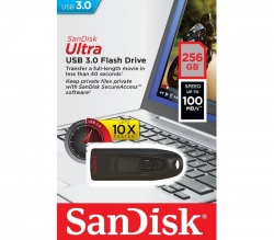 Sandisk 256GB Ultra CZ48 USB 3.0 Flash Drive SDCZ48-256G, Secure File Encryption & Password Protection