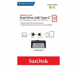 SanDisk 128GB Ultra Dual Drive USB Type-C, USB 3.1/ Type C Reversible, Easy Transfer, Type-C enabled Android SDDDC2-128G-G46