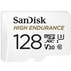 SanDisk High Endurance MicroSDXC Card, Sqqnr 128G, Uhs I, C10, U3, V30, 100MB/s R, 40MB/s W, Sd Adaptor, 2Y SDSQQNR-128G-GN6IA