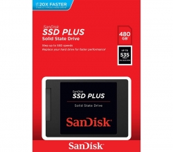 SanDisk SSD Plus 480GB Solid State Drive 2.5" SATAIII, Read 535MB/s, Write 445MB/s SDSSDA-480G