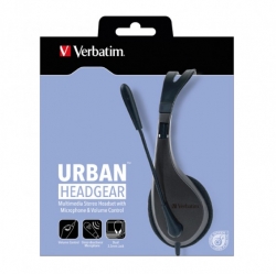 Verbatim Multimedia Headset with Microphone - Wide Frequency Stereo, 40mm Drivers 41646