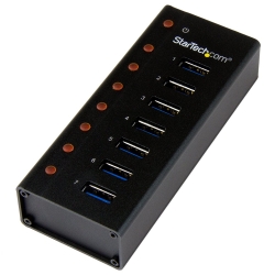 Startech 7 Port Usb 3.0 Hub - Desktop Or Wall-mountable Metal Enclosure - Compact Portable Usb Hub ST7300U3M