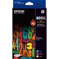 Epson 802xl 3x Colour Ink Pack - Wf-4720 Wf-4740 Wf-4745 C13t356592