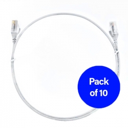 4C 0.5M Cat 6 Ultra Thin Lszh Pack Of 10 Ethernet Network Cable. White (004.004.3002.10PACK)