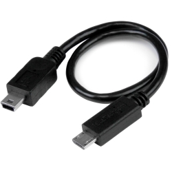 Startech Usb Otg Cable - Micro Usb To Mini Usb - M/m - 8in Umusbotg8in