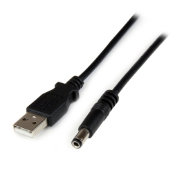 Startech 1m Usb To Type N Barrel 5v Dc Power Cable - Usb A To 5.5mm Dc - 1 Meter Usb To 5.5mm Dc USB2TYPEN1M