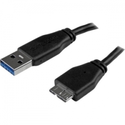 Startech 2m 6ft Slim Superspeed Usb 3.0 A To Micro B Cable - Mm - Thin Usb 3.0 Micro B Cable -