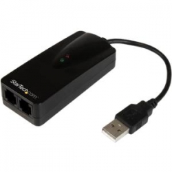 Startech 2-Port External USB Modem - 56K Hardware Based Dial-up Interent Fax Modem - 2x RJ-11 Ports