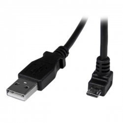 Startech 2m Micro Usb Cable Cord - A To Down Angle Micro B - Down Angled Micro Usb Cable - 1x Usb A USBAUB2MD