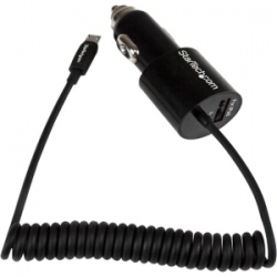 Startech Dual Port Car Charger With Micro Usb Cable And Usb Port High Power 21 Watt / 4.2 Amp