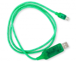 Astrotek 1m LED Light Up Visible Flowing Micro USB Charger Data Cable Green Charging Cord For Samsung LG Android Mobile Phone CK-VS802-GN
