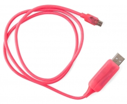 Astrotek 1m LED Light Up Visible Flowing Micro USB Charger Data Cable Pink Charging Cord For Samsung LG Android Mobile Phone CK-VS802-PN