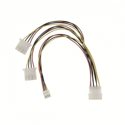 Wicked Wired 30cm Male 4pin Molex To Dual Female 4pin Molex & Floppy Power Splitter Cable Ww-p-pc4psplit30cm 183066