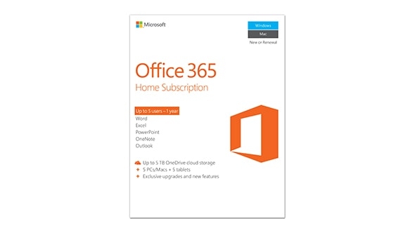 Microsoft Office 365 Home Subscription 5 Users-1 Year 6gq-00752