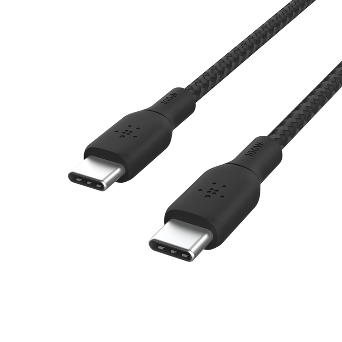 BELKIN 2M BRAIDED USBC TO USBC 2.0 100W CABLE, BLACK