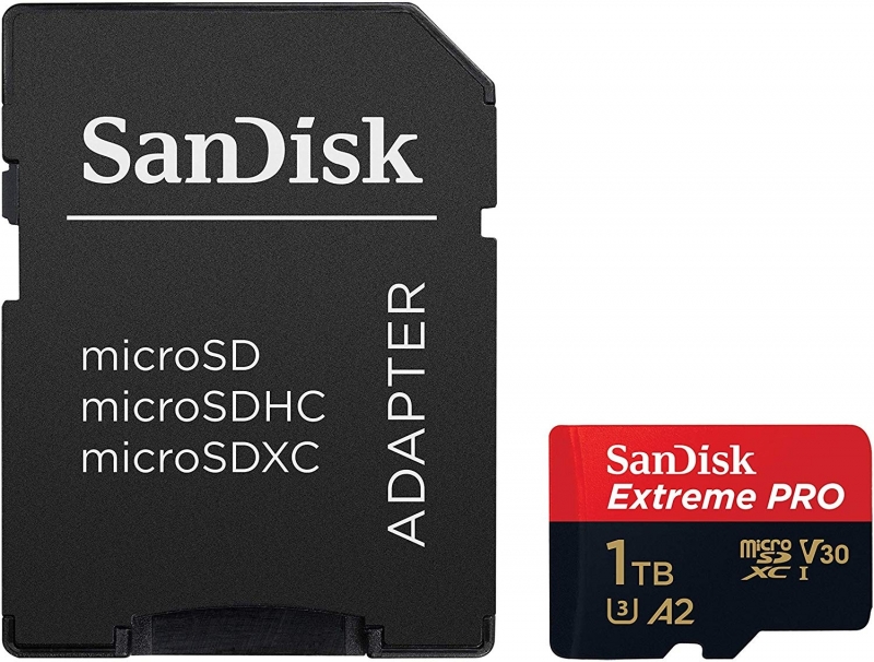 SanDisk Extreme Pro 1 TB microSDXC Memory Card with SD Adapter 170 MB/s (FFCSAN1TTFQXCZ1)