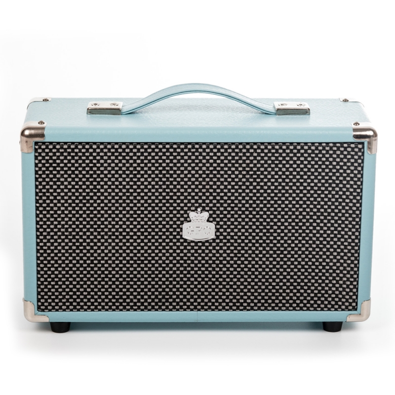 Enceinte Bluetooth Rétro GPO Westwood - 25 Watts, Caisson De Basses, Entrées RCA Et 3,5 Mm - Design Vintage Bleu Avec Poignée