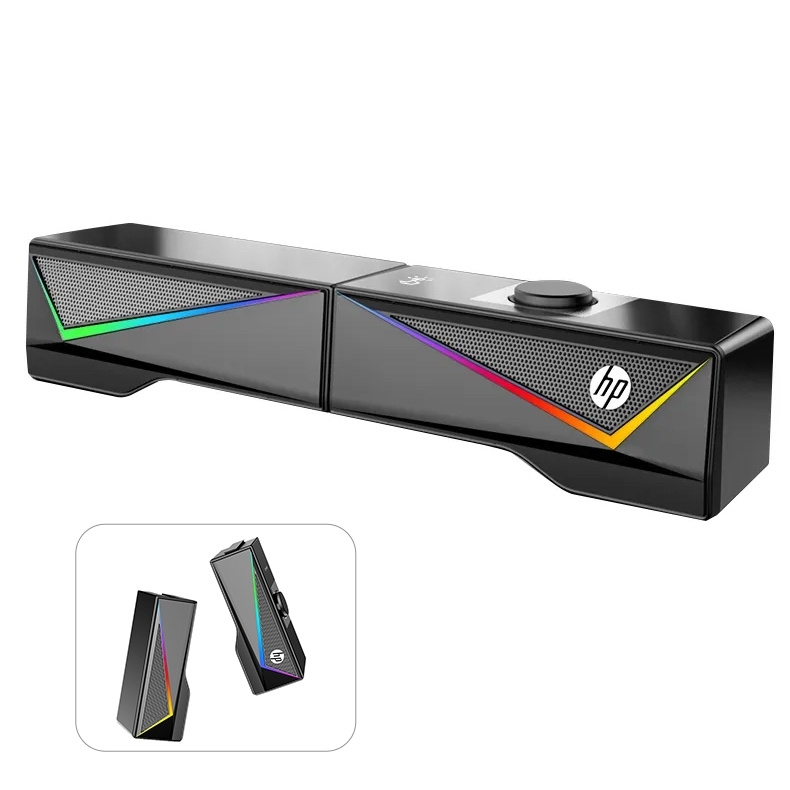 HP DHE 6005 Wired RGB Gaming Surround Soundbar Stereo Speaker