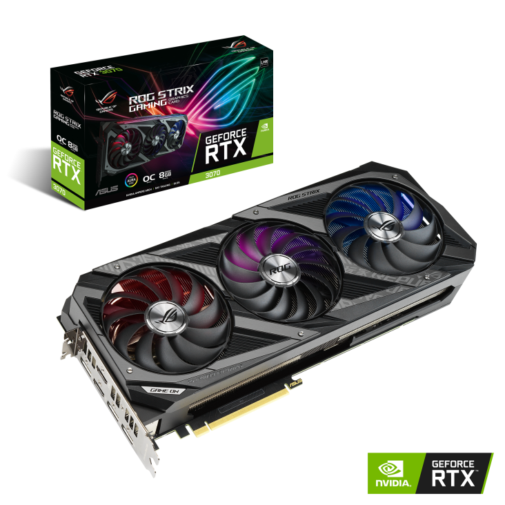 NVIDIA ROG STRIX RTX3070 O8G V2 GAMING 3 Fans 3 Display
