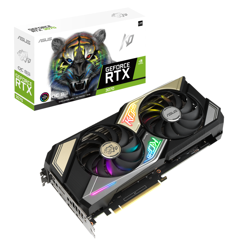 NVIDIA KO RTX3070 O8G V2 GAMING Graphic Card 2 Fans KO