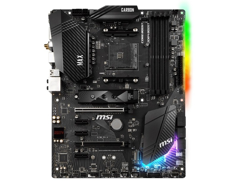 MSI B450 GAMING PRO CARBON MAX WIFI ATX Motherboard DDR4 6xPCIE 2xM.2 DP HDMI CrossFire LAN SATAIII 8xUSB B450 GAMING PRO CARBON MAX WIFI