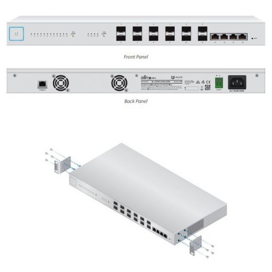 Ubiquiti 10G 16-Port Managed Aggregation Switch Hardware