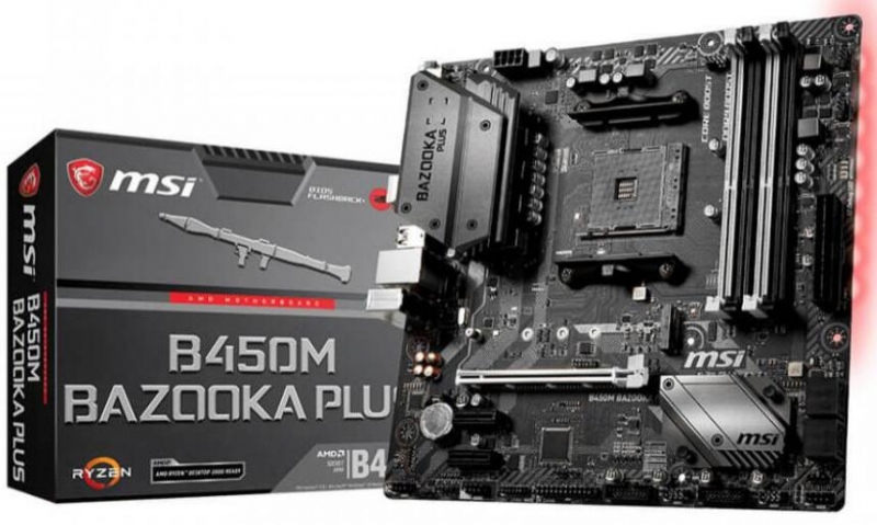 Msi B450m Bazooka Plus Am4 Ryzen M-atx Motherboard 4xddr4 3xpcie