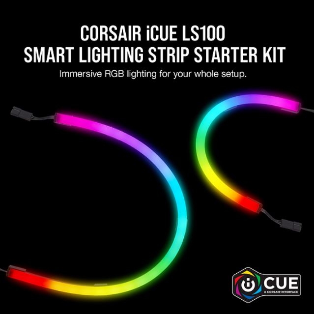 Corsair Icue Ls100 Smart Lighting Strip Starter Kit. 1X Controller 2X ...