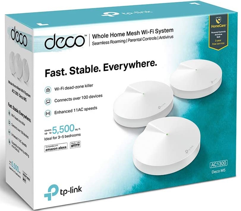TP-Link Deco M5 (3PACK) AC1300 Whole Home Mesh Wi-Fi System Router