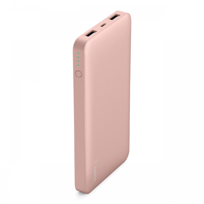 Belkin Pocket Power Bank 10000 Mah Usb A (2) Mirco Usb (1) Rose Gold