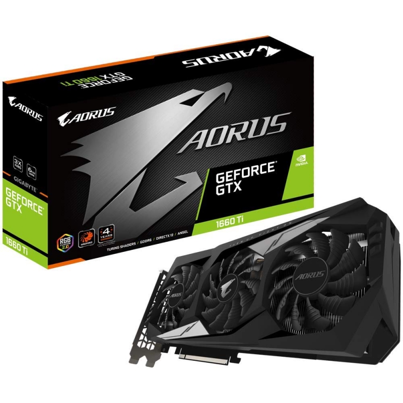 Gigabyte Nvidia Geforce Rtx 1660 Ti Aorus 6Gb Pcie Video Card 7680X4320 60Hz 3Xdp Hdmi 4Xdisplays