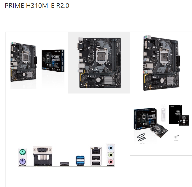 Asus Prime H310m E R2 0 90mb0z M0uay0