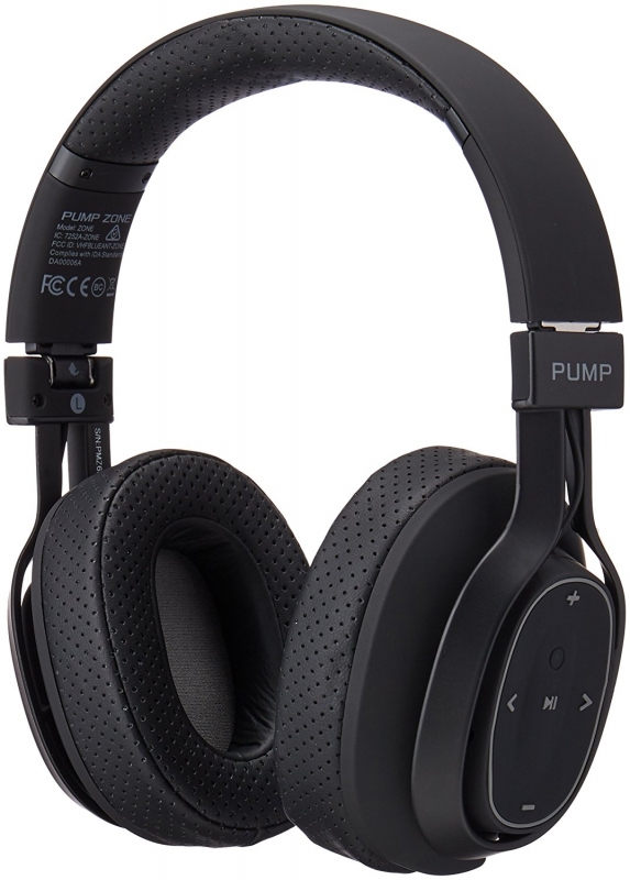 BlueAnt Pump Zone Over Ear HD Wireless Bluetooth Headphones Black