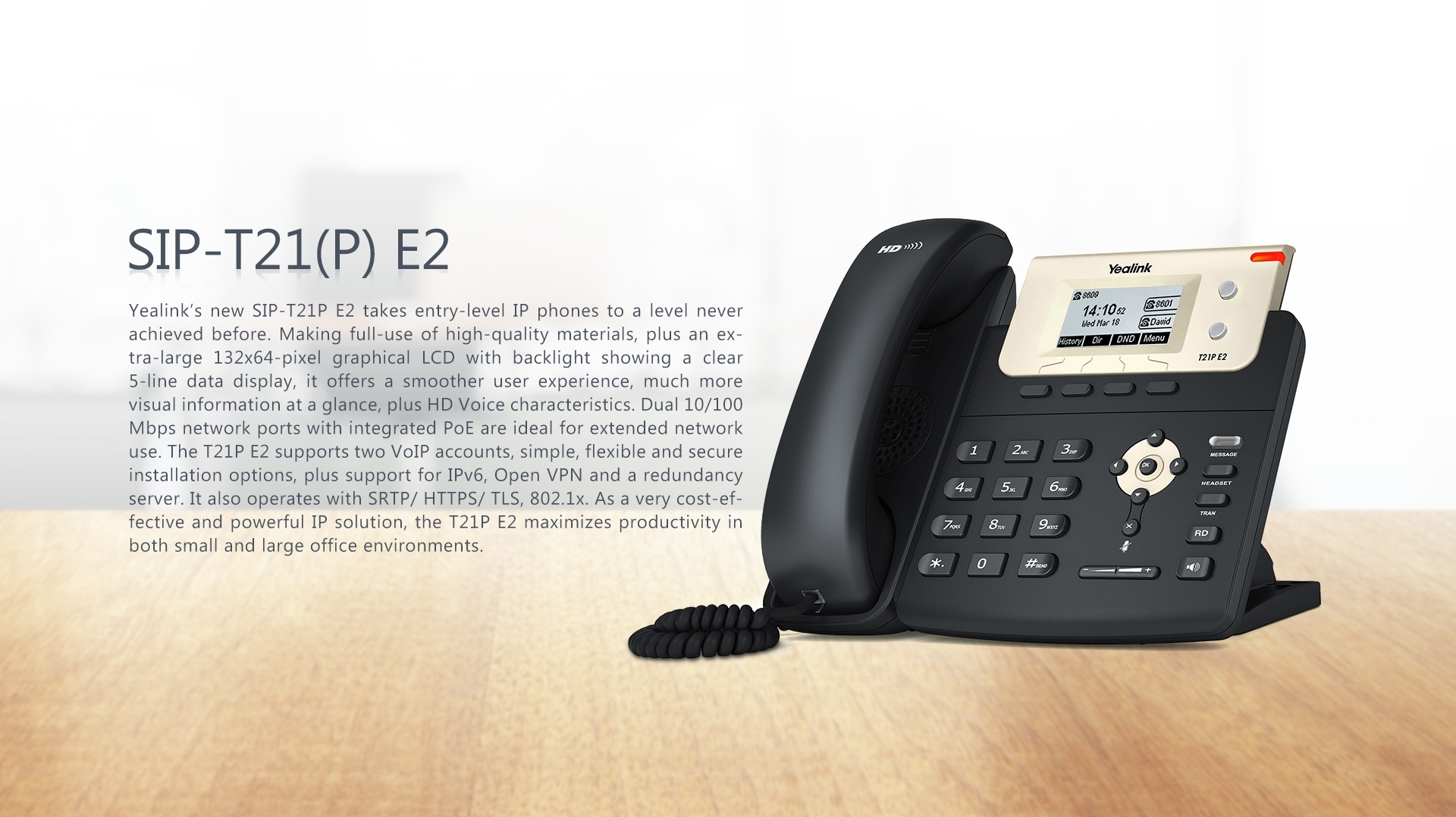 Yealink SIP-T21P E2  Dual-line Entry Level IP Phone for sale online 