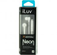 iLuv Neon Sound High-performance Earphone With In-line Remote For Smartphones White iEP336WHT