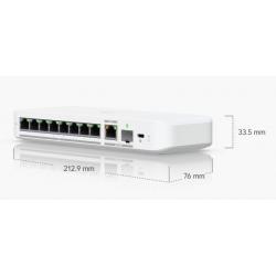 Ubiquiti | USW-Flex-2.5G-8-PoE | UniFi Compact 8 Port Gigabit Desktop PoE Switch, 8 X 2.5G PoE++ Ports, 1 X 10G PoE+++ Input Port For Power / Sfp+ Port Combo UB.USW.FLEX.2.5G8.POE